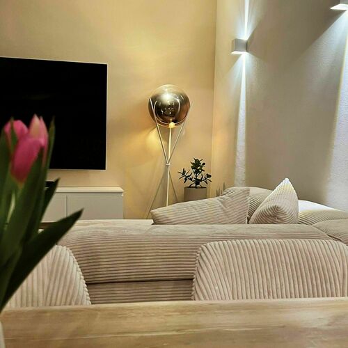 Skontrolujte Stojanová lampa s.luce Orb Axis čierna sklenená 160 cm