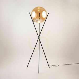 Stojanová lampa s.luce Orb biela sklenená 160 cm moderná small 6
