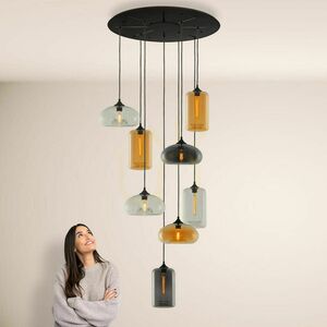 Luster s.luce Cruet XL sklenený 8-ramenný viacfarebný E27 opletený kabel small 4