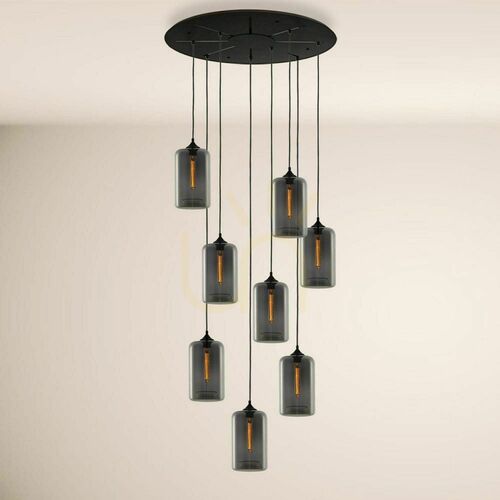 Skontrolujte Luster s.luce Cruet XL dymové sklo 8xE27, zavesenie až 500 cm