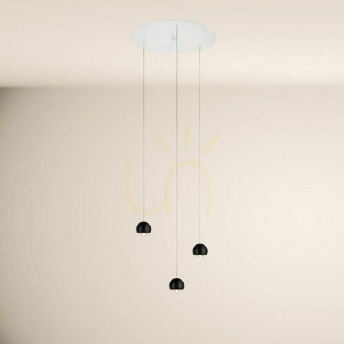 Skontrolujte Závesné LED svietidlo s.luce Beam 3-bodové čierne, biely stropný kryt Ø 40 cm