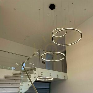 Závesné LED svietidlo s.luce Atom Ring čierne Ø 60 cm stmievateľné small 3