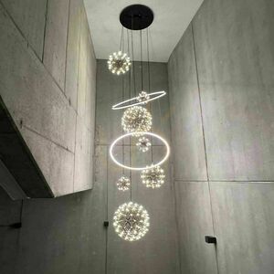 Luster s.luce Fusion XXL 8-plameňový LED kruhový čierny 150 cm small 8