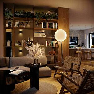 Stojacia lampa s.luce Orb Tripod 160 cm s hnedou sklenenou guľou 50 cm small 1