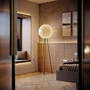 Stojacia lampa s.luce Orb Tripod 160 cm s hnedou sklenenou guľou 50 cm small 0