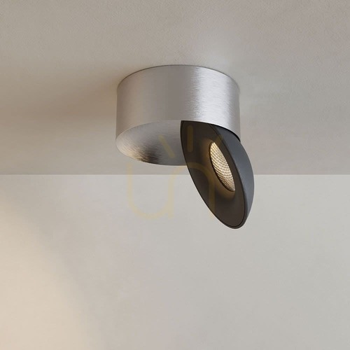 Skontrolujte Stropný LED reflektor s.luce Santa Neo hliník/čierna 11 W 2700 K stmievateľný