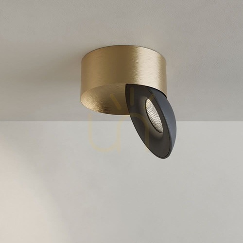 Skontrolujte Stropný LED reflektor s.luce Santa Neo zlatý otočný stmievateľný