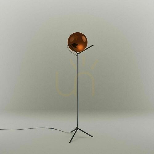 Skontrolujte Stojacia lampa s.luce Orb Poseidon hnedá sklenená guľa E27 170 cm