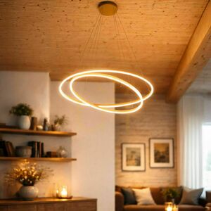 Závesné svietidlo s.luce Ring LED zlaté 80/60 cm 2x 3000 K stmievané small 7