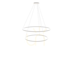 Závesné svietidlo s.luce Ring LED 2 sústredné kruhy biele Ø120/100 cm small 15