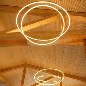Závesné svietidlo s.luce Ring LED čierne 2 svetlá stmievač 3000 K small 4