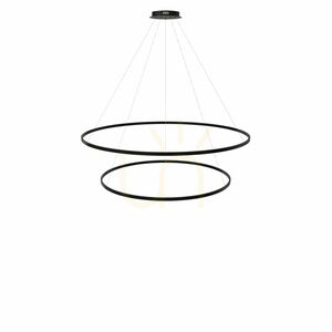 Závesné svietidlo s.luce Ring LED čierne 2 svetlá 100/80 cm small 10