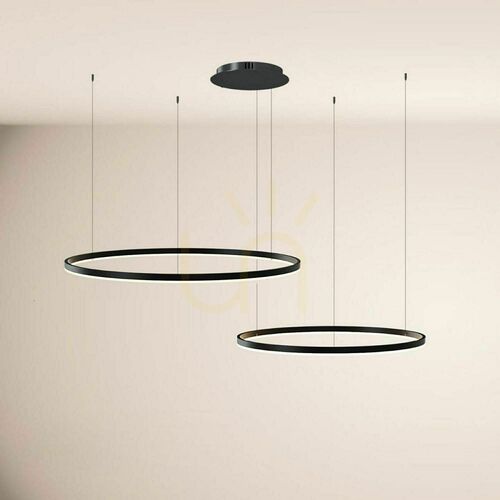 Skontrolujte Závesné LED svietidlo s.luce Ring čierne 2-plamenné dierkältig