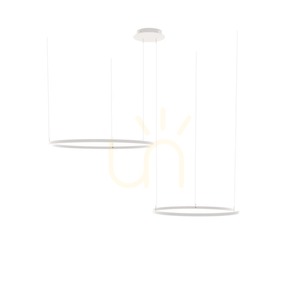 Závesné svietidlo s.luce Ring LED 2 kruhy Ø 100/80 cm biele stmievateľné small 15