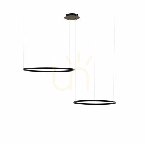 Skontrolujte Závesné svietidlo s.luce Ring LED čierne 2 svetlá Ø100/80 cm