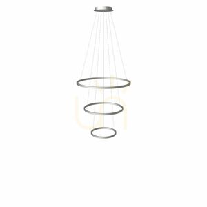 LED luster s.luce Ring, 3 strieborné kruhy, 100/80/60 cm small 10