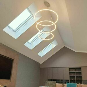 LED luster s.luce Ring, 3 strieborné kruhy, 100/80/60 cm small 4