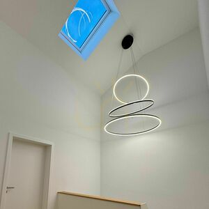 LED luster s.luce Ring, 3 strieborné kruhy, 100/80/60 cm small 5