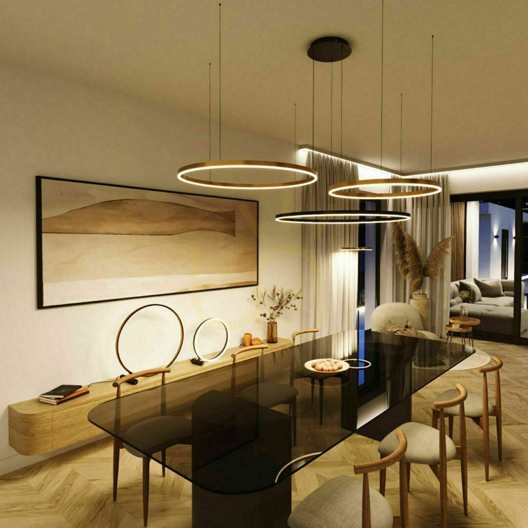 Displej Luster s.luce Ring LED 3-plamienkový čierny, nastaviteľný, stmievateľný Luster s.luce Ring LED 3-plamienkový čierny, nastaviteľný, stmievateľný