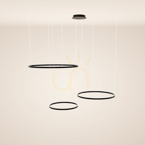 Skontrolujte Závesné LED svietidlo s.luce Ring 179255, čierne, 3 kruhy 100/80/60 cm