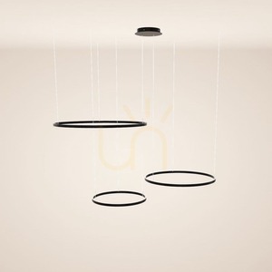 Závesné LED svietidlo s.luce Ring 179255, čierne, 3 kruhy 100/80/60 cm small 15