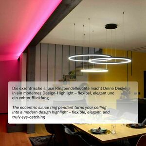 Luster s.luce Ring LED 3-žiarové excentrické závesné svietidlo strieborné small 4