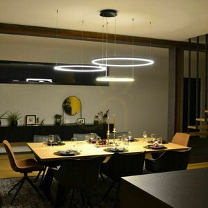 Luster s.luce Ring LED 3-žiarové excentrické závesné svietidlo strieborné small 5