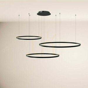 Luster s.luce Ring LED 3-žiarové excentrické závesné svietidlo strieborné small 7