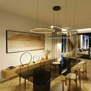 Luster s.luce Ring LED 3-žiarové excentrické závesné svietidlo strieborné small 8