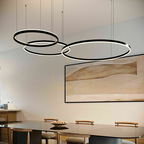 Skontrolujte Luster s.luce Ring LED 3-žiarové excentrické závesné svietidlo strieborné