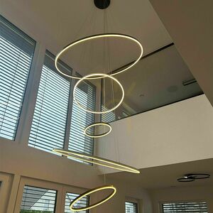Lustre s.luce Ring LED zlatý 5-plameňový stmievateľný small 13