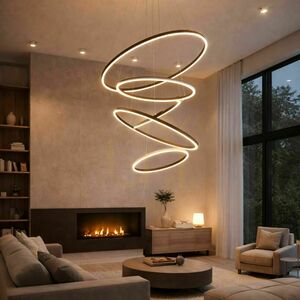 Závesné LED svietidlo s.luce Ring 5-svetelné centrálne hliníkové Ø 100/120/150/120/100 cm small 4