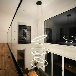 Závesné LED svietidlo s.luce Ring 5-strieborné, stmievateľné, 3000 K small 11