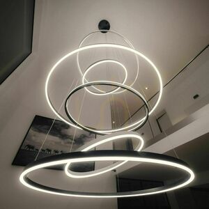 Závesné LED svietidlo s.luce Ring 5-strieborné, stmievateľné, 3000 K small 12