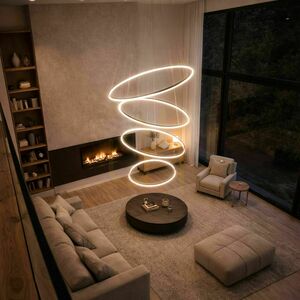 Závesné LED svietidlo s.luce Ring 5-strieborné, stmievateľné, 3000 K small 8