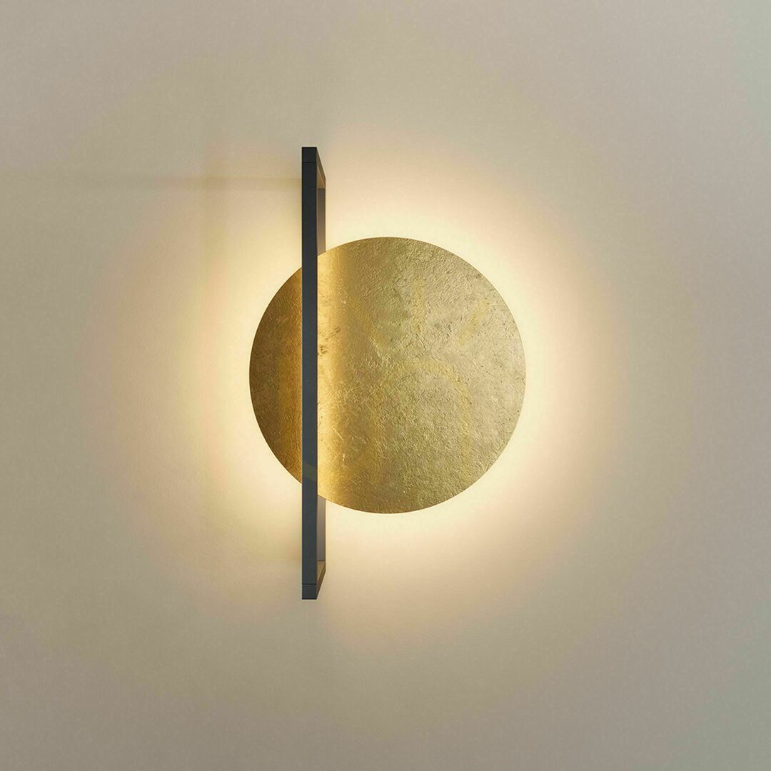 s.luce Artus LED Flush Ceiling Light Gold 30 cm Round Modern Dimmable