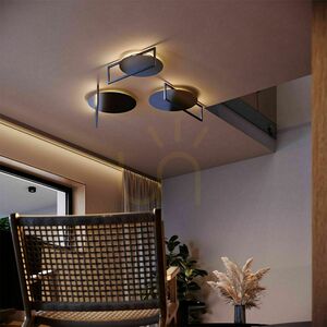 Prisadené stropné LED svietidlo s.luce Artus čierne 40 cm 36 W stmievateľné small 6