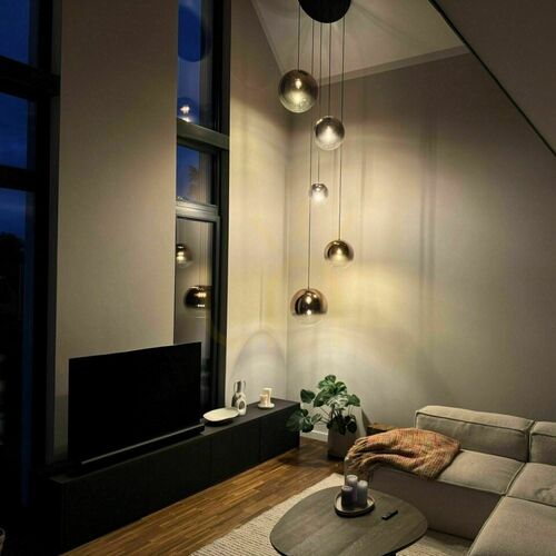 Skontrolujte Luster s.luce Orb 5-plameňový meď sklo kov minimalistický