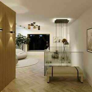 Závesné svietidlo s.luce Orb Modular 5xE27, sklenené gule so zlatým prechodom a dymové, čierny baldachýn small 12