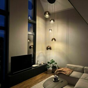 Luster s.luce Orb 5-ramenný čierny sklo kov moderný small 1