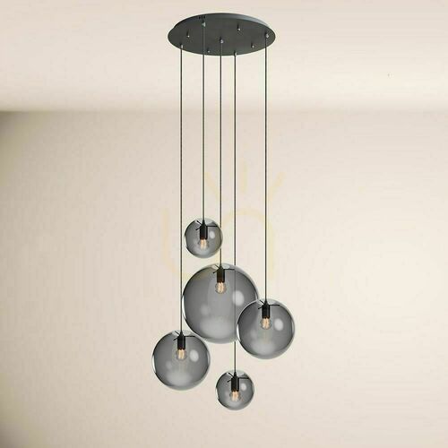 Skontrolujte Luster s.luce Orb 5-ramenný čierny sklo kov minimalistický