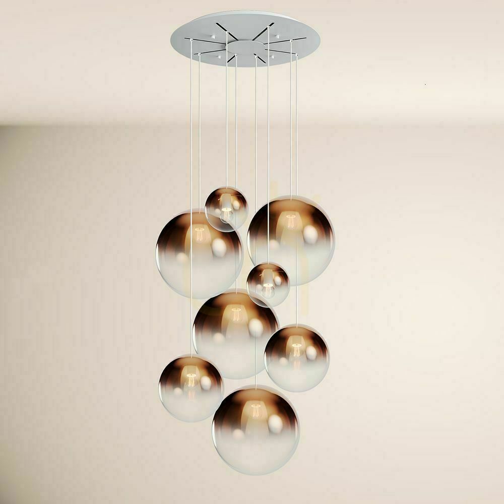 vyhliadka Luster s.luce Orb 8-ramenný modulárny medený sklenený moderný Luster s.luce Orb 8-ramenný modulárny medený sklenený moderný