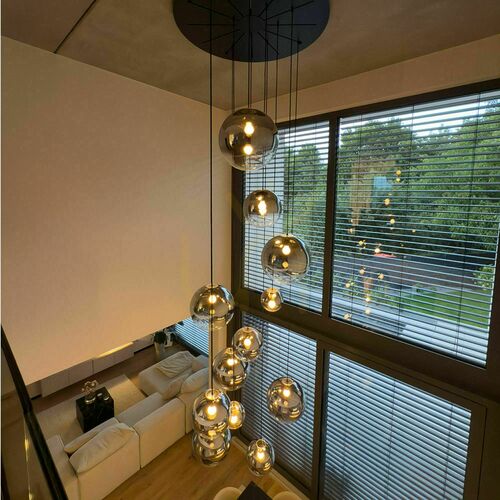 Skontrolujte Luster s.luce Orb 12-plamenný modulárny zlatý sklo kov