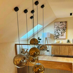 Luster s.luce Orb zlatý sklenený 12-bodový modulárny small 13