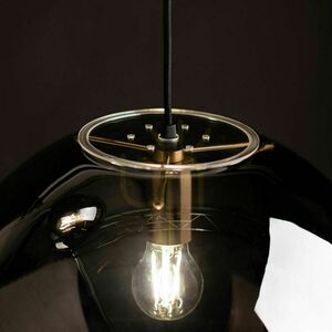 Luster s.luce Orb 12-bodový modulárny, dymové a číre sklo, čierny baldachýn small 12