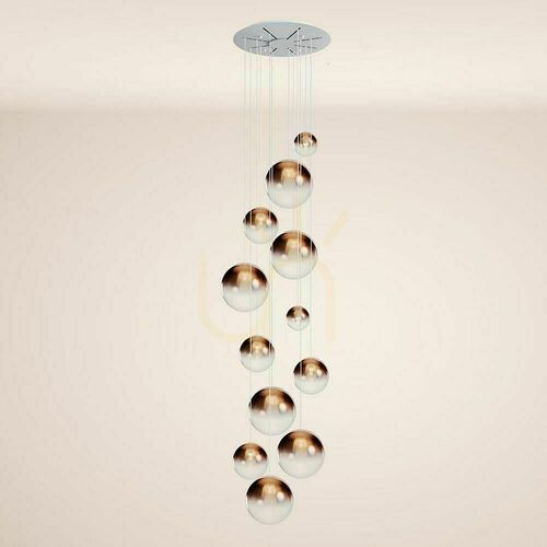 Skontrolujte Luster s.luce Orb 12-bodový medený sklenený moderný 50 cm