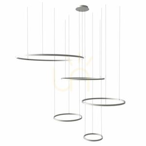 Závesné LED svietidlo s.luce Ring 5-svetelné excentrické biele Ø 120/100/80/60/40 cm small 14