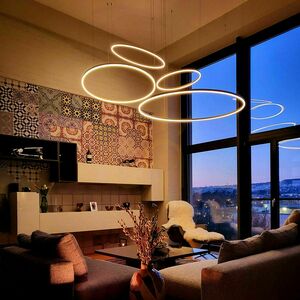 Závesné LED svietidlo s.luce Ring 5-svetelné excentrické biele Ø 120/100/80/60/40 cm small 2