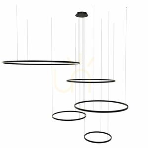 Závesné LED svietidlo s.luce Ring 5-svetelné excentrické biele Ø 120/100/80/60/40 cm small 6