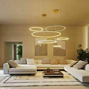 Závesné LED svietidlo s.luce Ring 5-svetelné excentrické biele Ø 120/100/80/60/40 cm small 0
